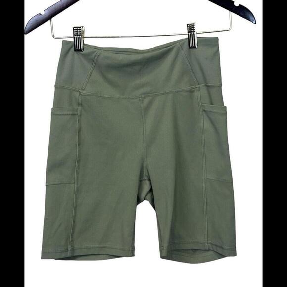 X BY GOTTEX LAB women Sport Shorts Legging Inter-luxe‎ Green SZ S Pockets - Picture 1 of 4